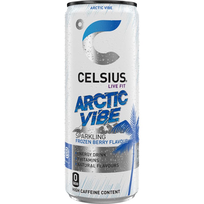 Celsius Arctic Vibe (12 x 0,25 liter blikken NL) Frozen Berry