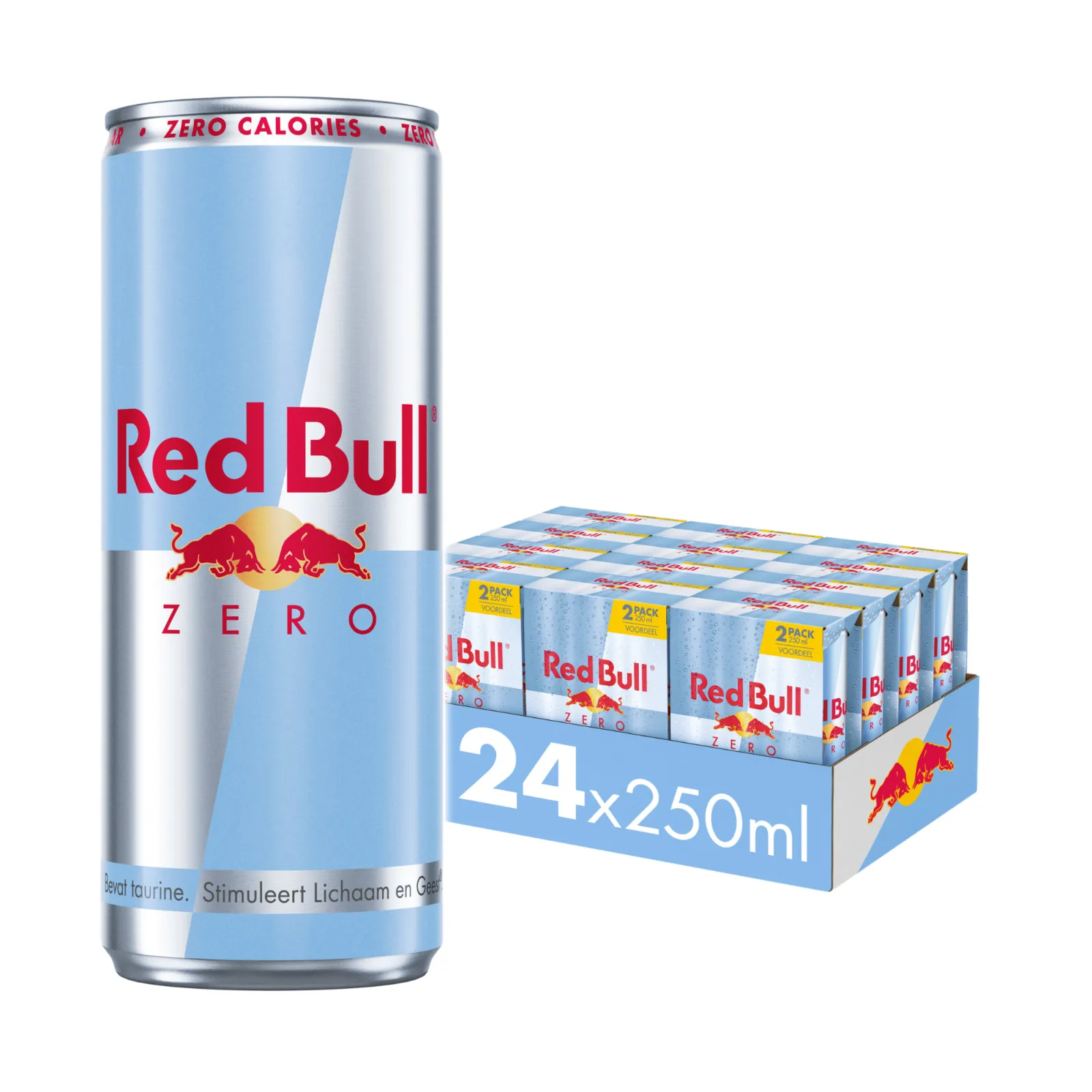 Red bull energy drink zero blik 250ml (12x 2-pack)